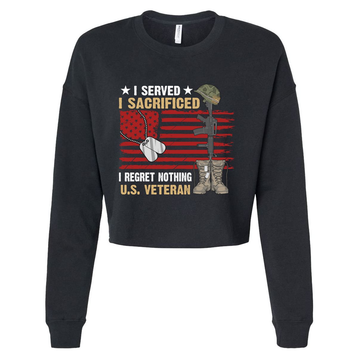 I Served I Sacrificed Gift Cropped Pullover Crew