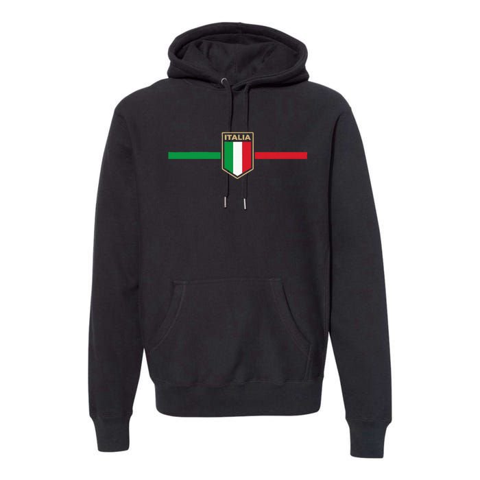 Italy Soccer Italia Football Fan Premium Hoodie