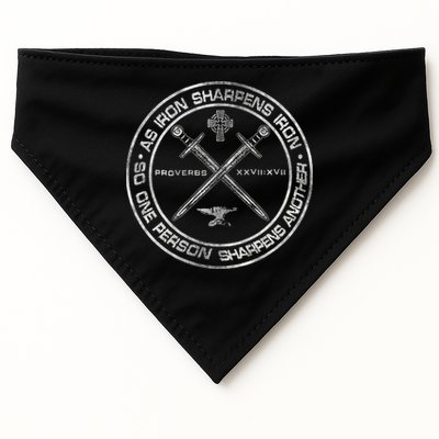 Iron Sharpens Iron Proverbs 2717 Christian Quote USA-Made Doggie Bandana