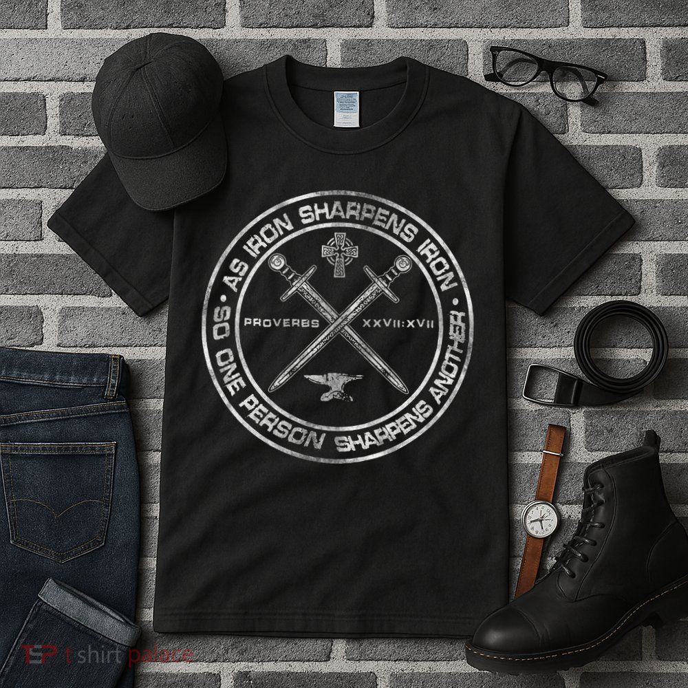 Iron Sharpens Iron Proverbs 2717 Christian Quote Tall T-Shirt