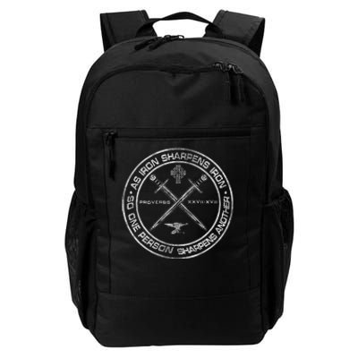 Iron Sharpens Iron Proverbs 2717 Christian Quote Daily Commute Backpack