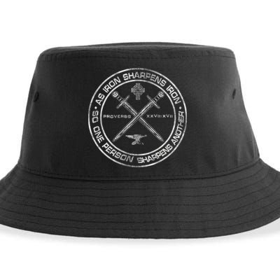 Iron Sharpens Iron Proverbs 2717 Christian Quote Sustainable Bucket Hat