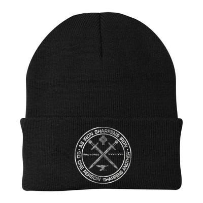 Iron Sharpens Iron Proverbs 2717 Christian Quote Beanie