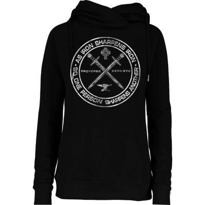 Iron Sharpens Iron Proverbs 2717 Christian Quote Womens Funnel Neck Pullover Hood