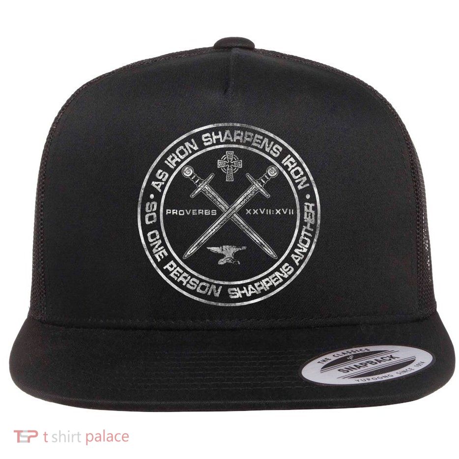 Iron Sharpens Iron Proverbs 2717 Christian Quote Flatbill Hat