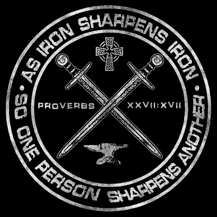 Iron Sharpens Iron Proverbs 2717 Christian Quote 16 in Basic Backpack