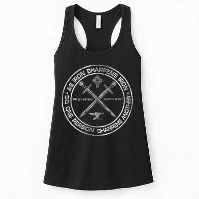 Iron Sharpens Iron Proverbs 2717 Christian Quote Womens Tank Top