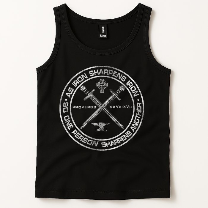 Iron Sharpens Iron Proverbs 2717 Christian Quote Tank Top