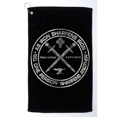 Iron Sharpens Iron Proverbs 2717 Christian Quote Golf Towel