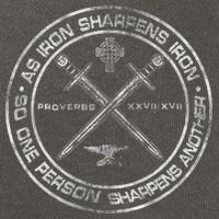 Iron Sharpens Iron Proverbs 2717 Christian Quote Cotton Canvas Backpack