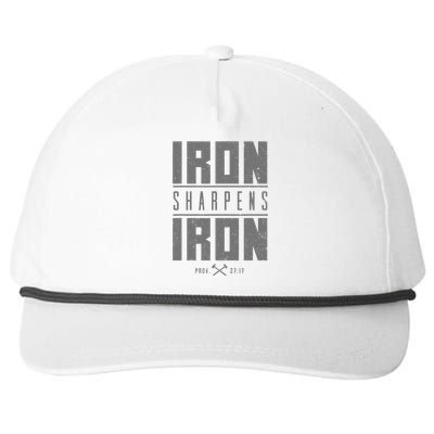 Iron Sharpens Iron Christian Bible Scripture Gym Workout Snapback Five-Panel Rope Hat