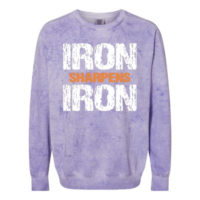 Iron Sharpens Iron Funny Christian Colorblast Crewneck Sweatshirt