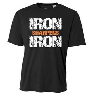 Iron Sharpens Iron Funny Christian Cooling Performance Crew T-Shirt