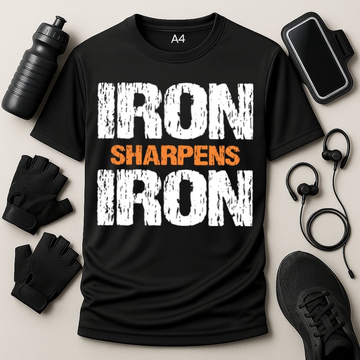 Iron Sharpens Iron Funny Christian Performance Shirt