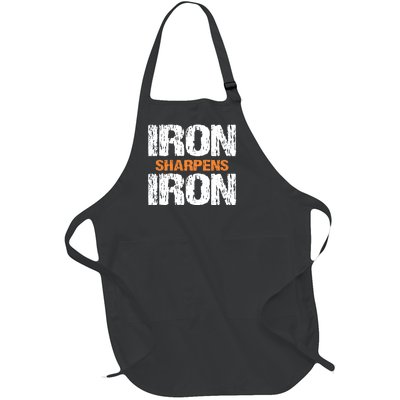 Iron Sharpens Iron Funny Christian Full-Length Apron With Pockets