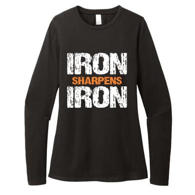 Iron Sharpens Iron Funny Christian Womens CVC Long Sleeve Shirt