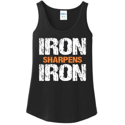 Iron Sharpens Iron Funny Christian Ladies Essential Tank