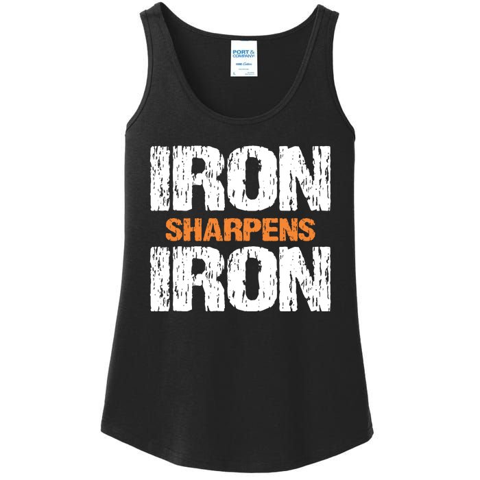 Iron Sharpens Iron Funny Christian Ladies Essential Tank