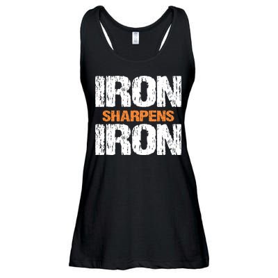 Iron Sharpens Iron Funny Christian Ladies Essential Flowy Tank
