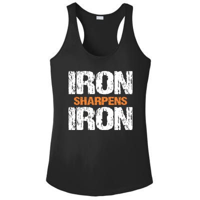 Iron Sharpens Iron Funny Christian Ladies PosiCharge Competitor Racerback Tank