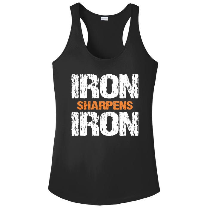 Iron Sharpens Iron Funny Christian Ladies PosiCharge Competitor Racerback Tank