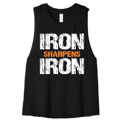 Iron Sharpens Iron Funny Christian Women's Racerback Cropped Tank