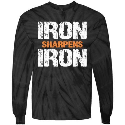 Iron Sharpens Iron Funny Christian Tie-Dye Long Sleeve Shirt