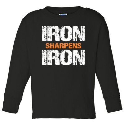 Iron Sharpens Iron Funny Christian Toddler Long Sleeve Shirt