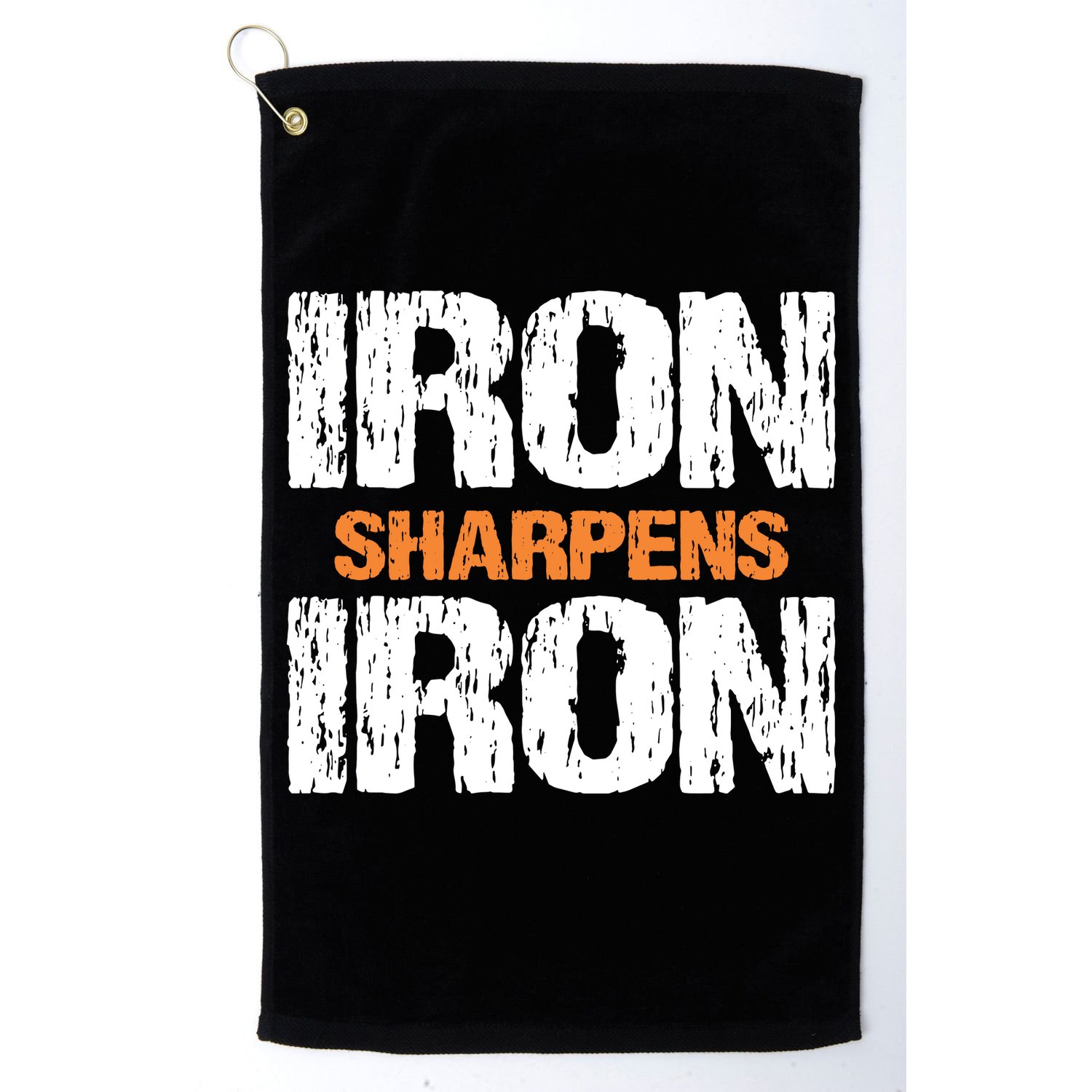 Iron Sharpens Iron Funny Christian Golf Towel