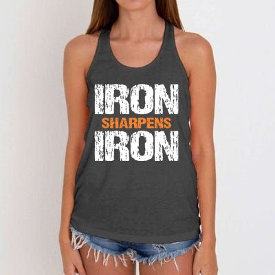 Iron Sharpens Iron Funny Christian Women's Knotted Racerback Tank