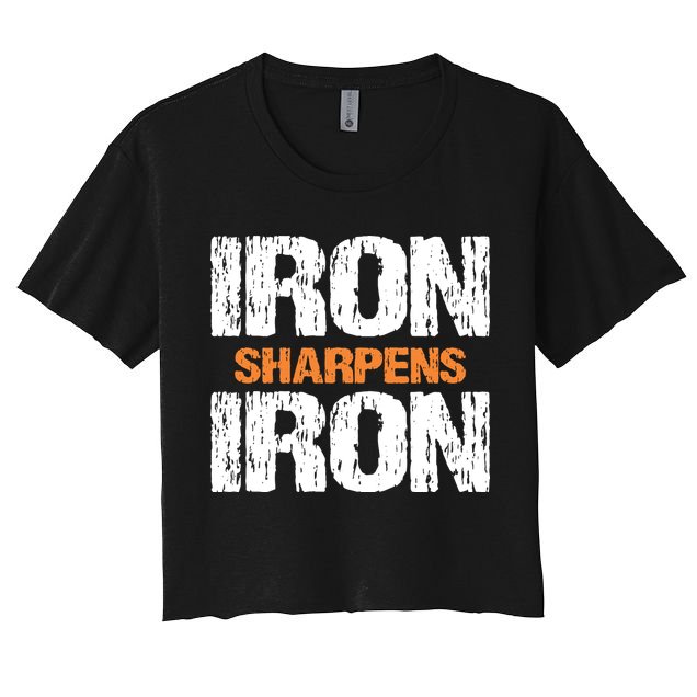 Iron Sharpens Iron Funny Christian Crop Top