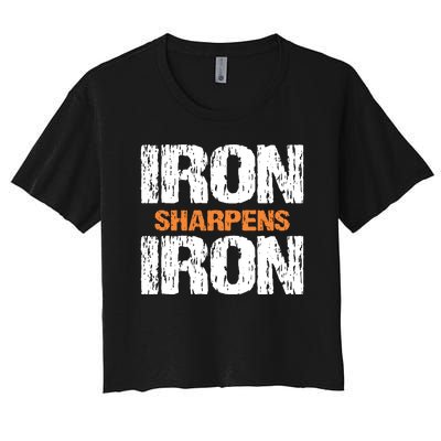 Iron Sharpens Iron Funny Christian Women's Crop Top Tee