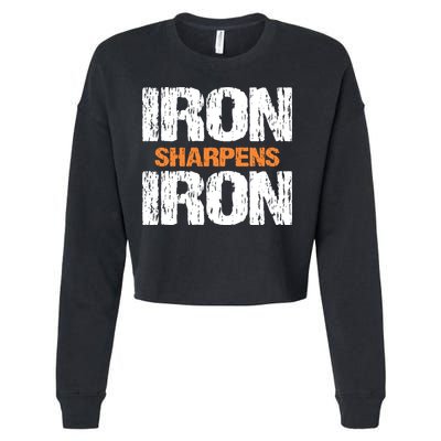 Iron Sharpens Iron Funny Christian Cropped Pullover Crew