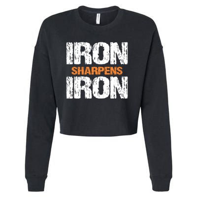 Iron Sharpens Iron Funny Christian Cropped Pullover Crew