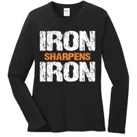 Iron Sharpens Iron Funny Christian Ladies Long Sleeve Shirt