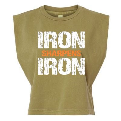 Iron Sharpens Iron Funny Christian Garment-Dyed Women's Muscle Tee