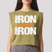 Iron Sharpens Iron Funny Christian Garment-Dyed Women's Muscle Tee