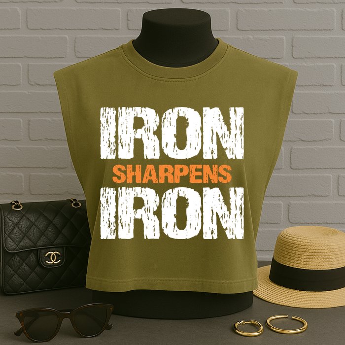 Iron Sharpens Iron Funny Christian Garment-Dyed Women's Muscle Tee