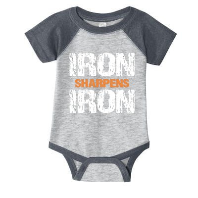 Iron Sharpens Iron Funny Christian Infant Baby Jersey Bodysuit