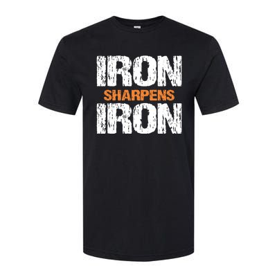 Iron Sharpens Iron Funny Christian Softstyle CVC T-Shirt