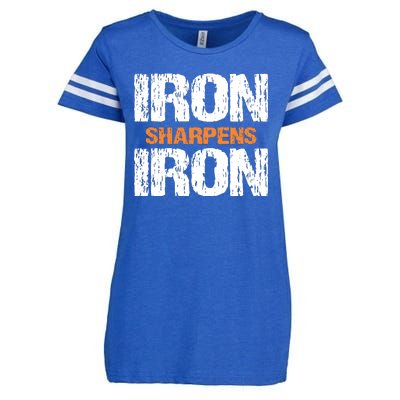 Iron Sharpens Iron Funny Christian Enza Ladies Jersey Football T-Shirt