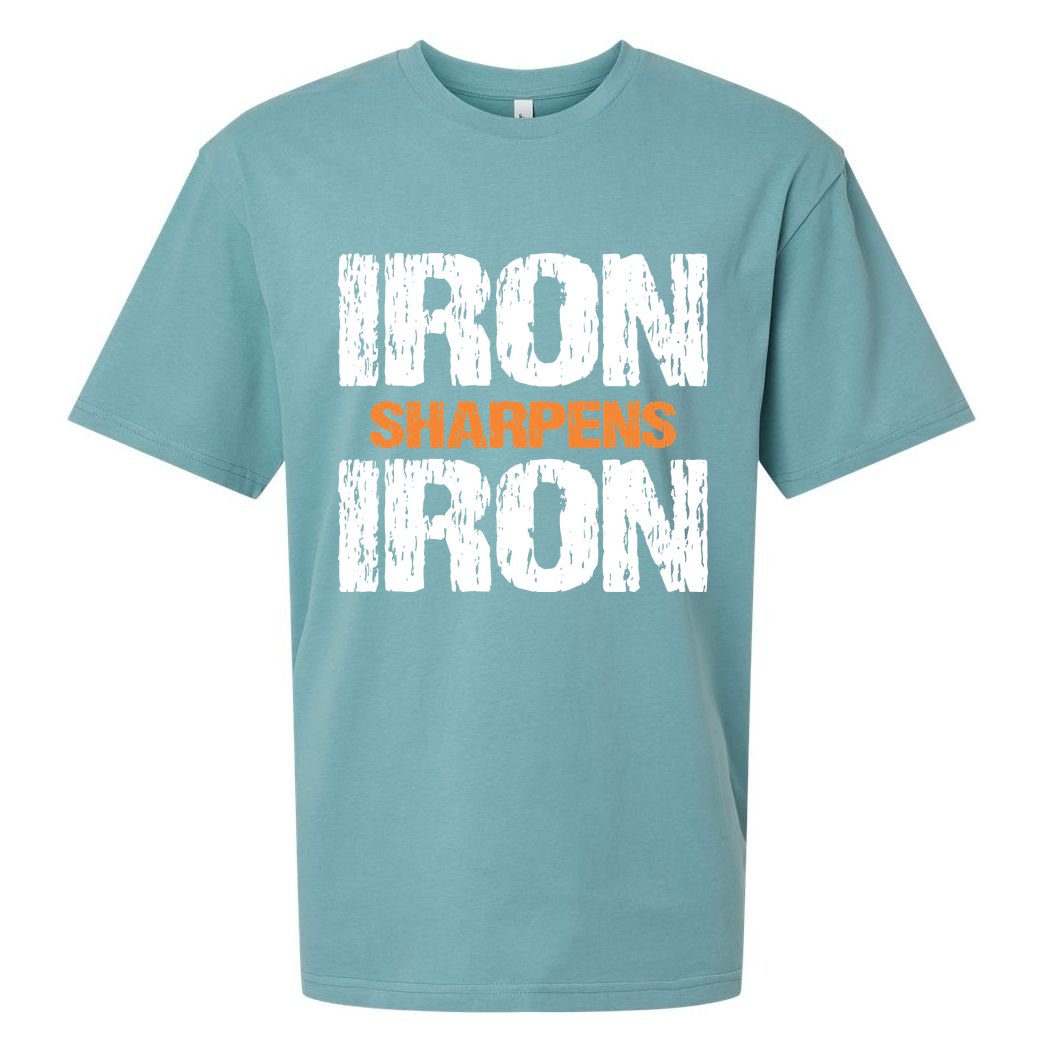 Iron Sharpens Iron Funny Christian Sueded Cloud Jersey T-Shirt