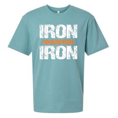 Iron Sharpens Iron Funny Christian Sueded Cloud Jersey T-Shirt