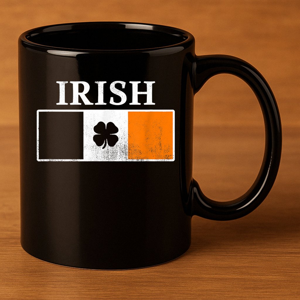 Ireland Shamrock Irish Flag St Patty's Day 11oz C Handle Ceramic Mug