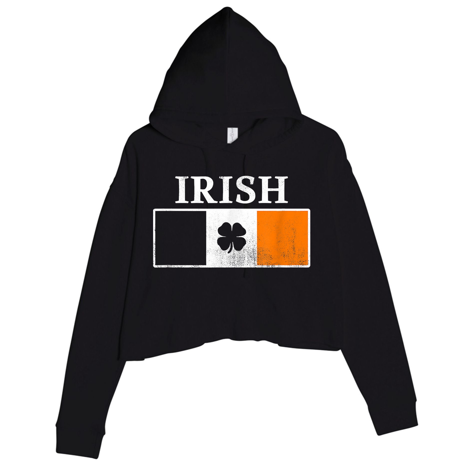 Ireland Shamrock Irish Flag St Patty's Day Crop Fleece Hoodie