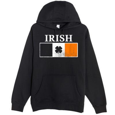 Ireland Shamrock Irish Flag St Patty's Day Premium Pullover Hoodie