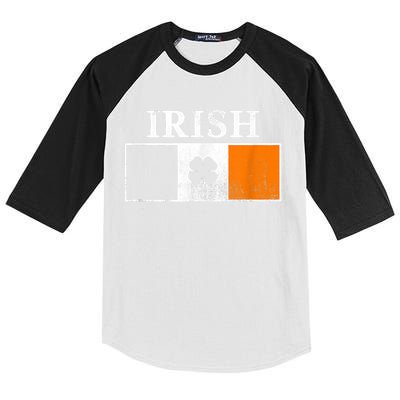 Ireland Shamrock Irish Flag St Patty's Day Kids Colorblock Raglan Jersey