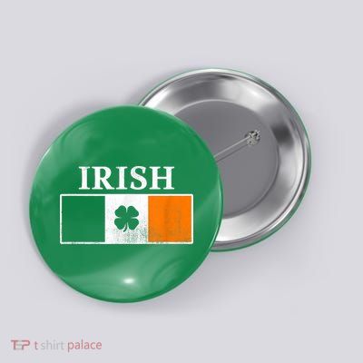 Ireland Shamrock Irish Flag St Patty's Day Button