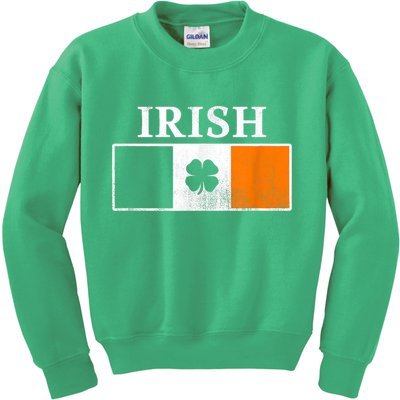 Ireland Shamrock Irish Flag St Patty's Day Kids Sweatshirt
