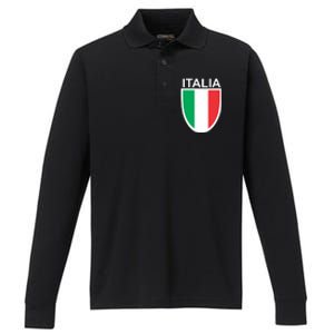 Italia Soccer Performance Long Sleeve Polo